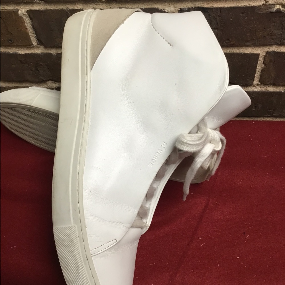 White High-Top Leather Men's Sneakers